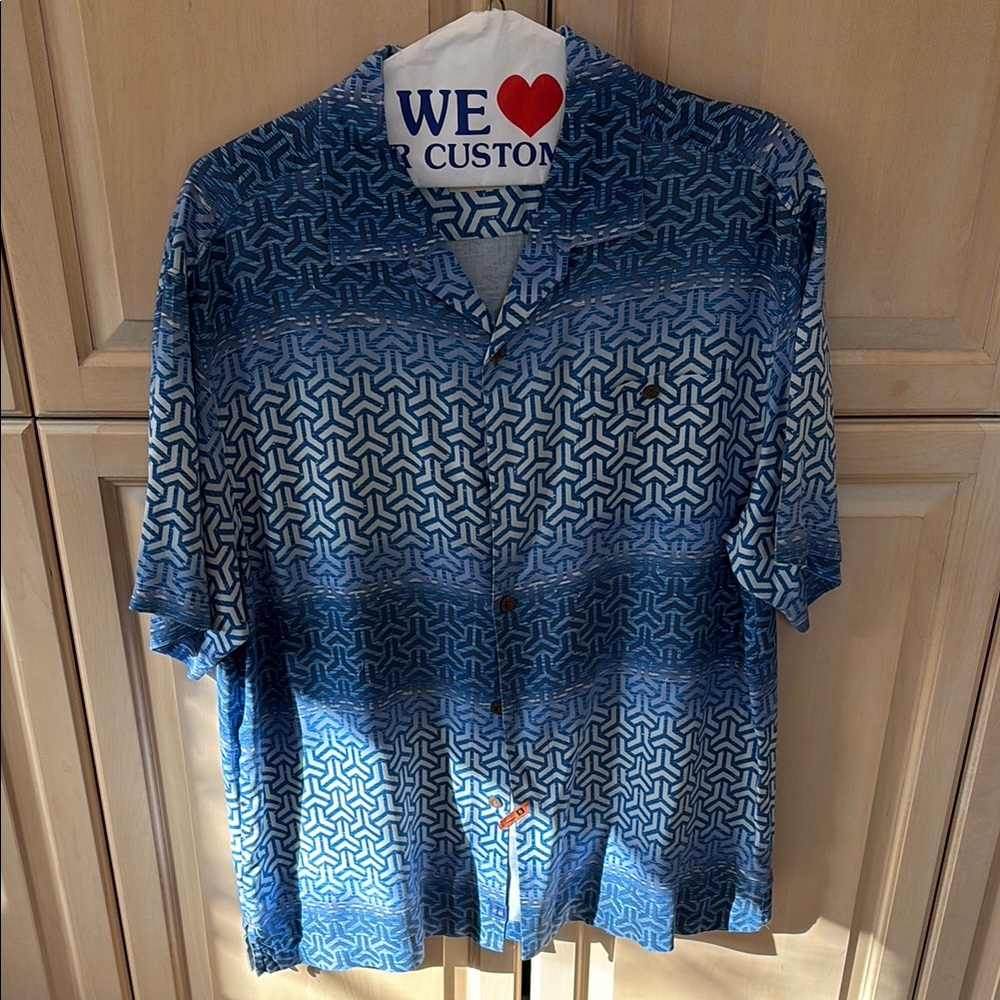 Blue Patterned Men's Shirt